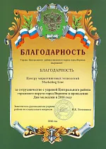 Управа Центрального района городского округа Воронеж - Благодарственное письмо